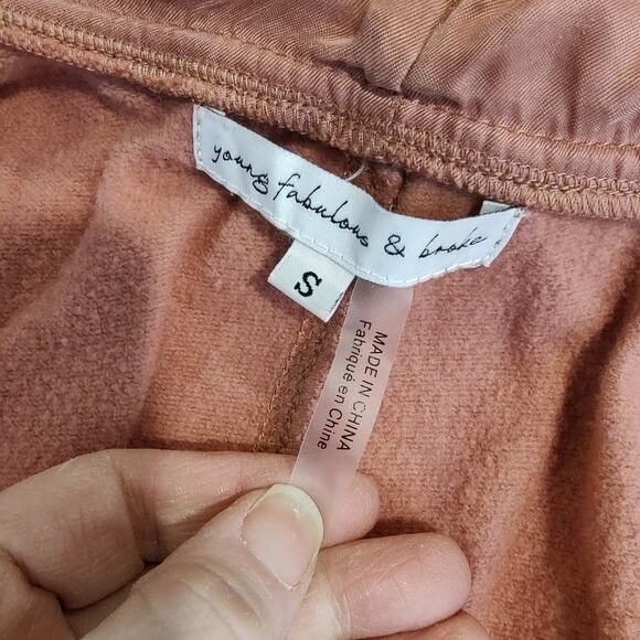Young Fabulous & Broke Zip Up Duster Hoodie in Salmon Pink Size Small - Picture 3 of 6